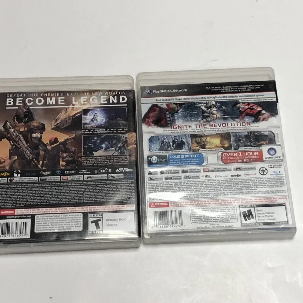 PS3 Playstation 3 Destiny and Assassins‎ Creed III Lot of 2 Games